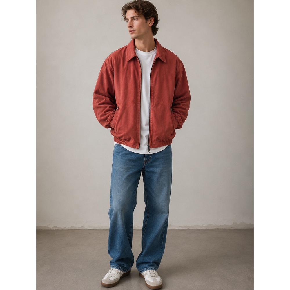 London Fog Mens XXL Red SportJacket Lightweight Mesh Lined Zip Front Windbreaker